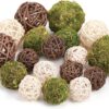 Assorted Decorative Wicker Rattan and Moss Balls for Centerpiece Bowls