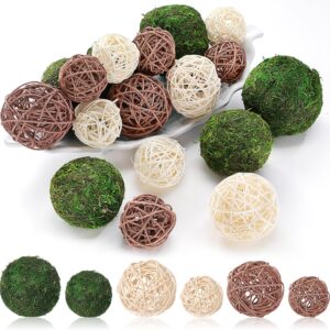 Assorted Decorative Wicker Rattan and Moss Balls for Centerpiece Bowls - Image 7