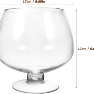Clear Glass Pedestal Bowl Terrarium Vase - Image 2