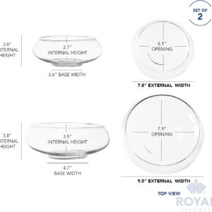 Clear Glass Round Terrarium Bowls Set of Two - Image 2