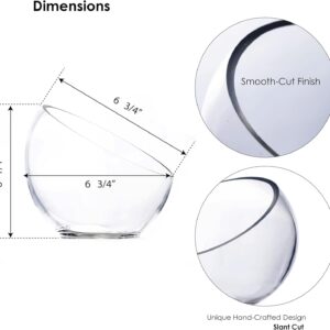 Clear Glass Slant Cut Bubble Bowl Terrarium - Image 2