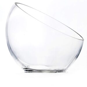 Clear Glass Slant Cut Bubble Bowl Terrarium - Image 4