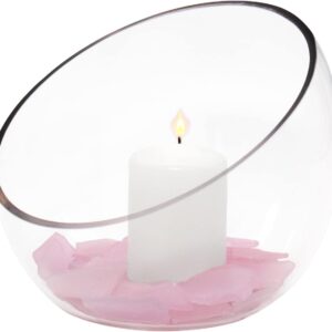 Clear Glass Slant Cut Bubble Bowl Terrarium - Image 6