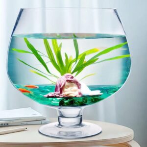Clear Glass Wine Goblet Style Terrarium Bowl - Image 3