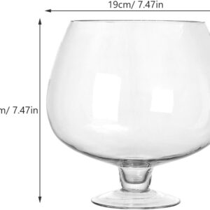 Clear Glass Wine Goblet Style Terrarium Bowl - Image 4