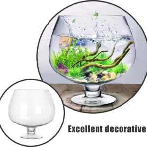 Clear Glass Wine Goblet Style Terrarium Bowl - Image 7