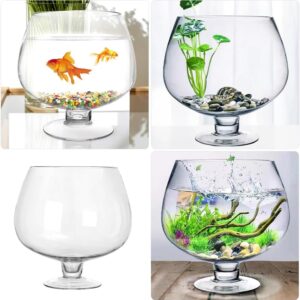 Clear Glass Wine Goblet Style Terrarium Bowl - Image 9