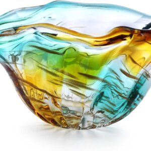 Colorful Handblown Glass Decorative Shell Dish