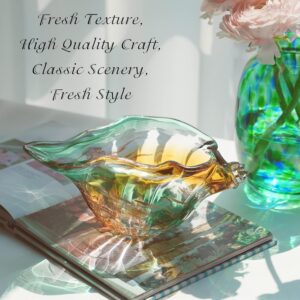 Colorful Handblown Glass Decorative Shell Dish - Image 4