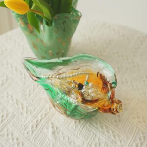 Colorful Handblown Glass Decorative Shell Dish - Image 5