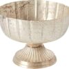 Distressed Champagne Fluted Metal Compote Bowl