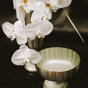 Distressed Champagne Fluted Metal Compote Bowl - Image 3