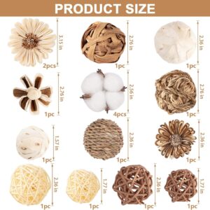 Assorted Natural Decorative Bowl Filler Orbs and Flowers - Image 2