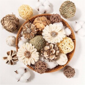 Assorted Natural Decorative Bowl Filler Orbs and Flowers