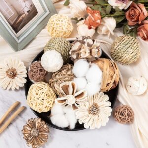 Assorted Natural Decorative Bowl Filler Orbs and Flowers - Image 4