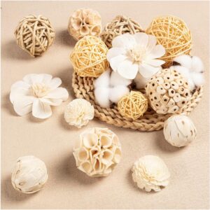 Assorted Natural Decorative Bowl Filler Orbs and Flowers - Image 8