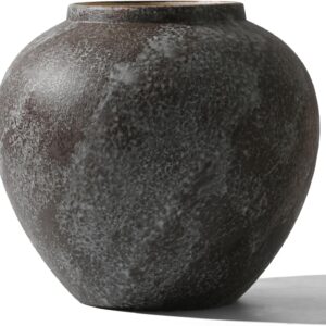 Rustic Ribbed Round Terracotta Vase - Image 10
