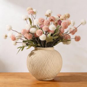 Rustic Ribbed Round Terracotta Vase - Image 13