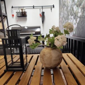 Rustic Ribbed Round Terracotta Vase - Image 7
