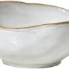 Rustic White Glazed Ceramic Decorative Bowl