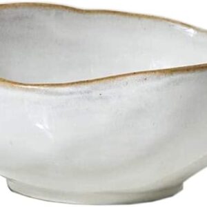 Rustic White Glazed Ceramic Decorative Bowl