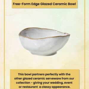 Rustic White Glazed Ceramic Decorative Bowl - Image 7