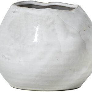 Rustic White Glazed Ceramic Decorative Bowl - Image 9