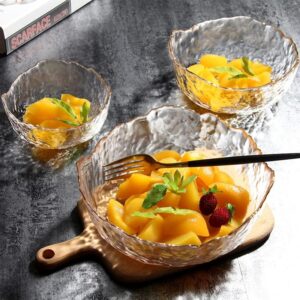 Syxltsh Glass Salad Bowl Irregular Lotus Flower Shape Serving Bowls, Mixing Nut Bowls For Kitchen Fruist, Snack, Dessert, And Ice - Image 2