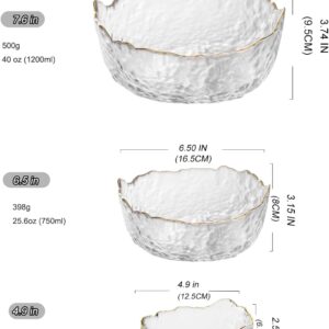 Syxltsh Glass Salad Bowl Irregular Lotus Flower Shape Serving Bowls, Mixing Nut Bowls For Kitchen Fruist, Snack, Dessert, And Ice - Image 3