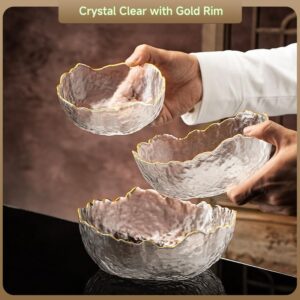 Syxltsh Glass Salad Bowl Irregular Lotus Flower Shape Serving Bowls, Mixing Nut Bowls For Kitchen Fruist, Snack, Dessert, And Ice - Image 4