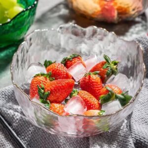 Syxltsh Glass Salad Bowl Irregular Lotus Flower Shape Serving Bowls, Mixing Nut Bowls For Kitchen Fruist, Snack, Dessert, And Ice - Image 7
