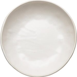 White Reactive Glaze Stoneware Pedestal Bowl - Image 8