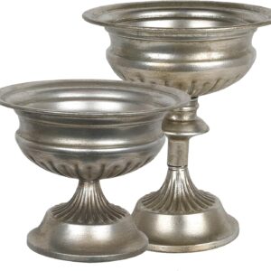 Worth Small Urn Vases For Centerpieces Set Of 2, Classic Metal Trumpet Flower Pots For Table, Bowl Vase For Wedding - Image 11