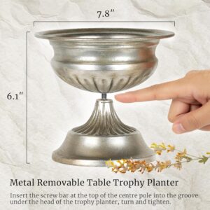 Worth Small Urn Vases For Centerpieces Set Of 2, Classic Metal Trumpet Flower Pots For Table, Bowl Vase For Wedding - Image 3