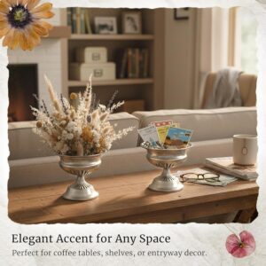 Worth Small Urn Vases For Centerpieces Set Of 2, Classic Metal Trumpet Flower Pots For Table, Bowl Vase For Wedding - Image 4